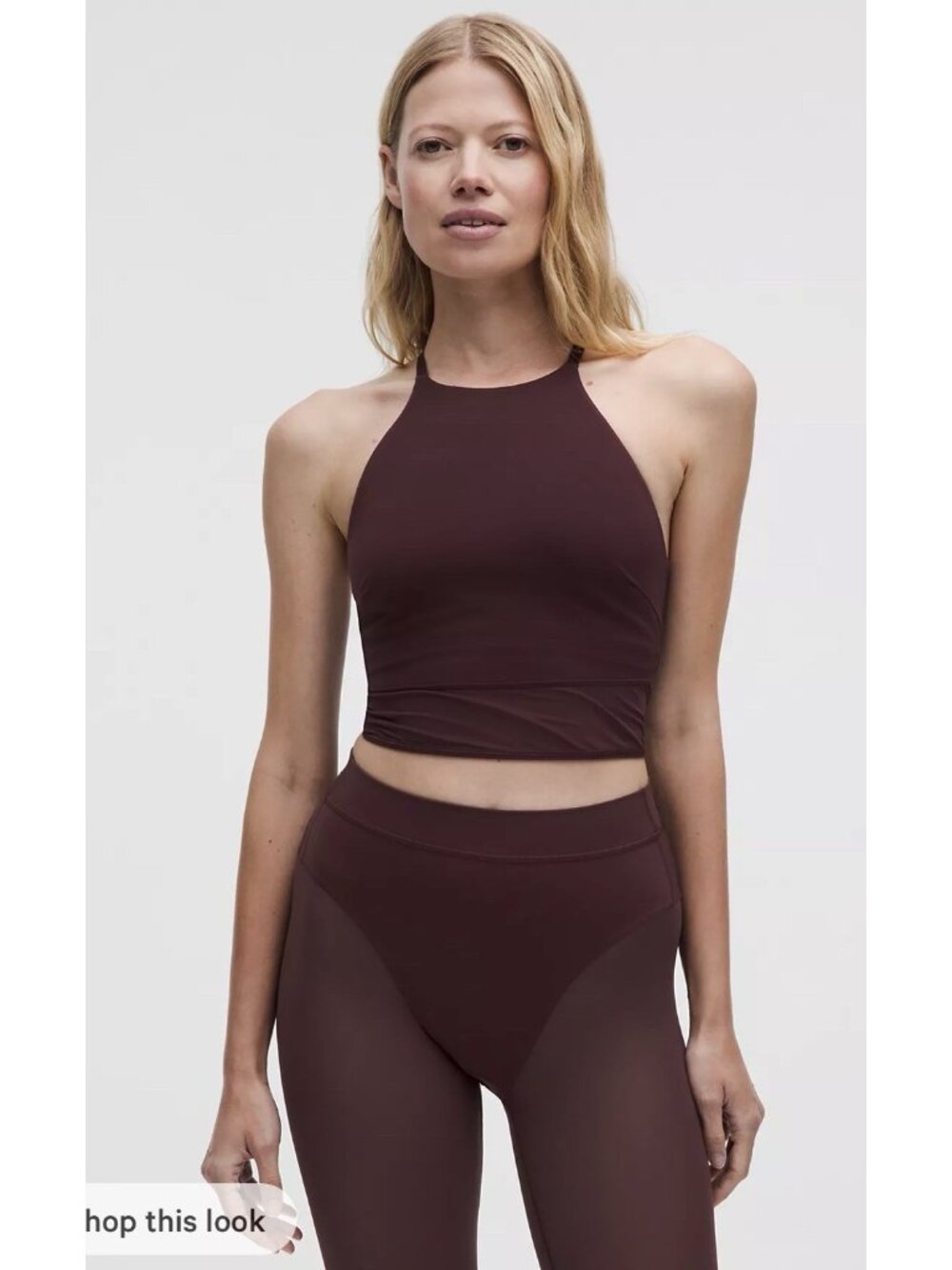 NWT Lululemon Women’s Nulu High-Neck Mesh-Hem Tank Top Goodnight Plum SZ XS